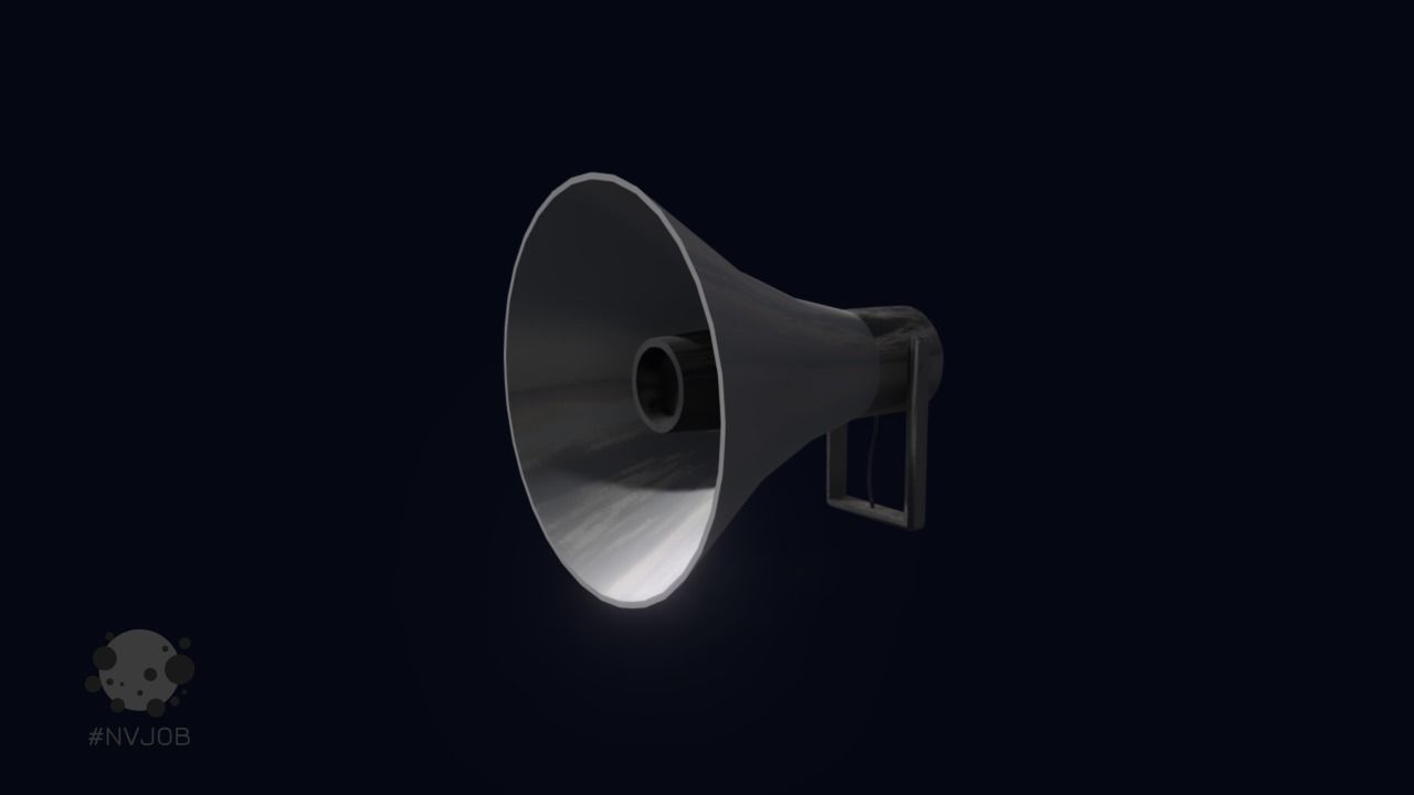 Loudspeaker Game Ready megaphone Free low-poly 3D model_2