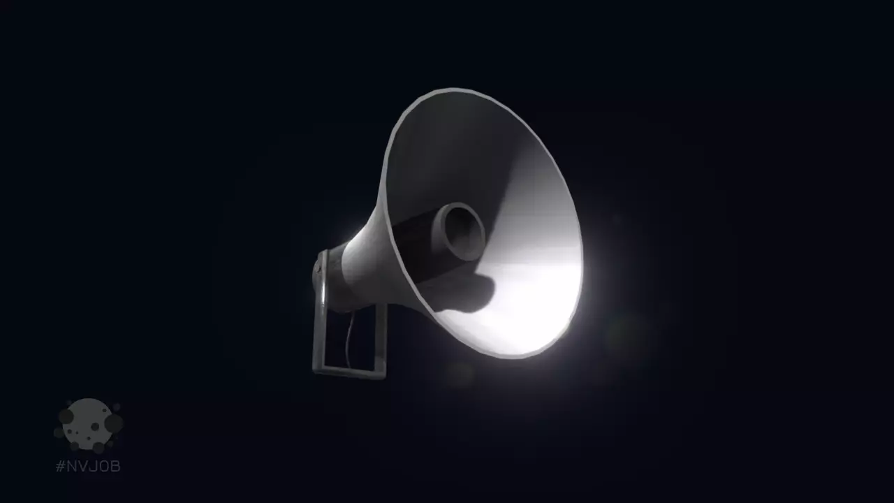 Loudspeaker Game Ready megaphone Free low-poly 3D model_0