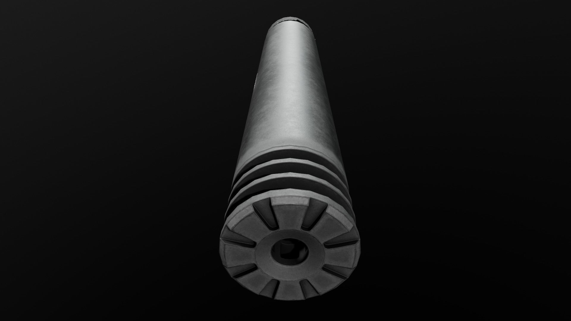 SilencerCo Harvester 338 Suppressor and ASR Muzzle Brake Low-poly 3D model_13
