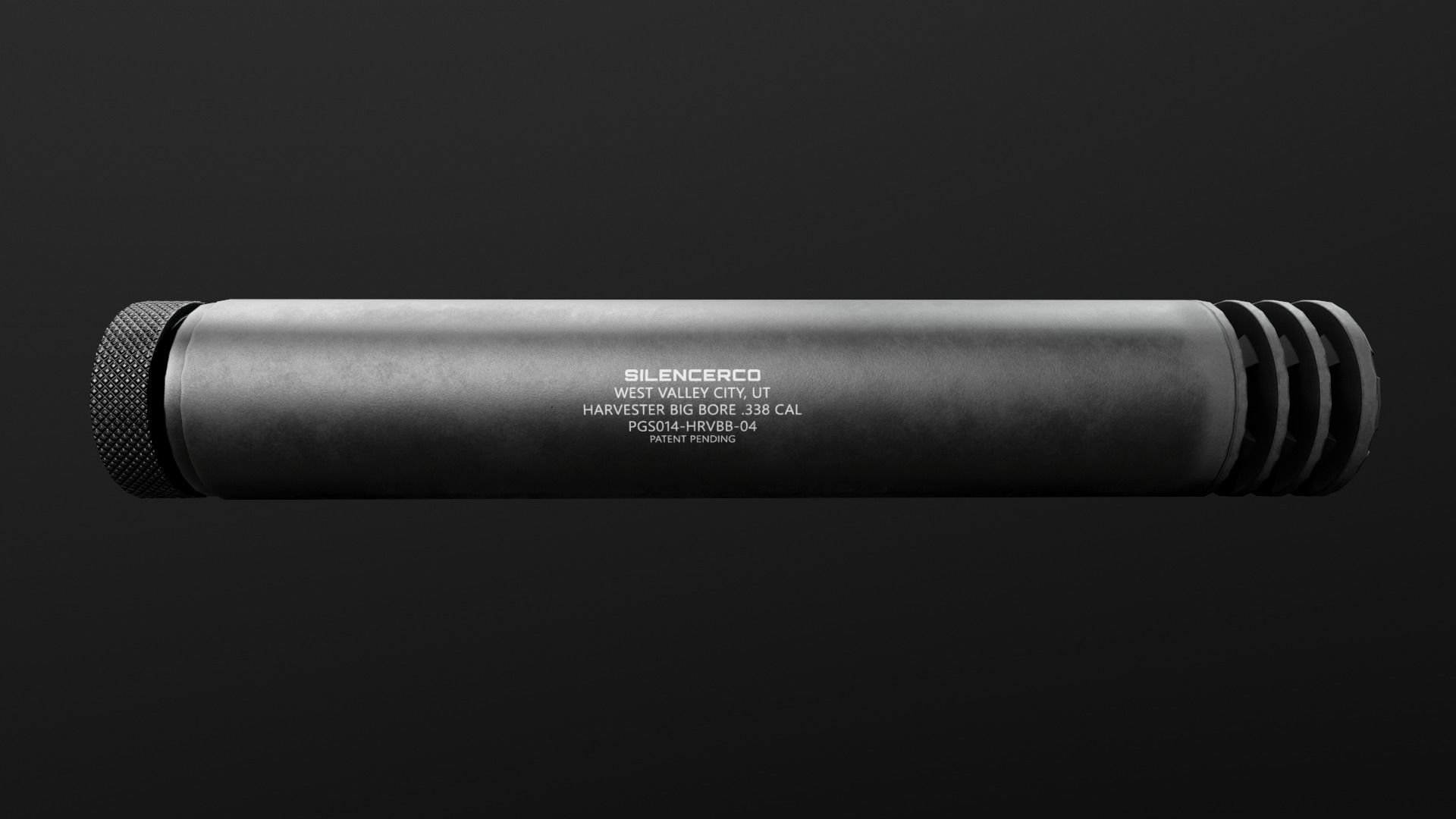 SilencerCo Harvester 338 Suppressor and ASR Muzzle Brake Low-poly 3D model_11