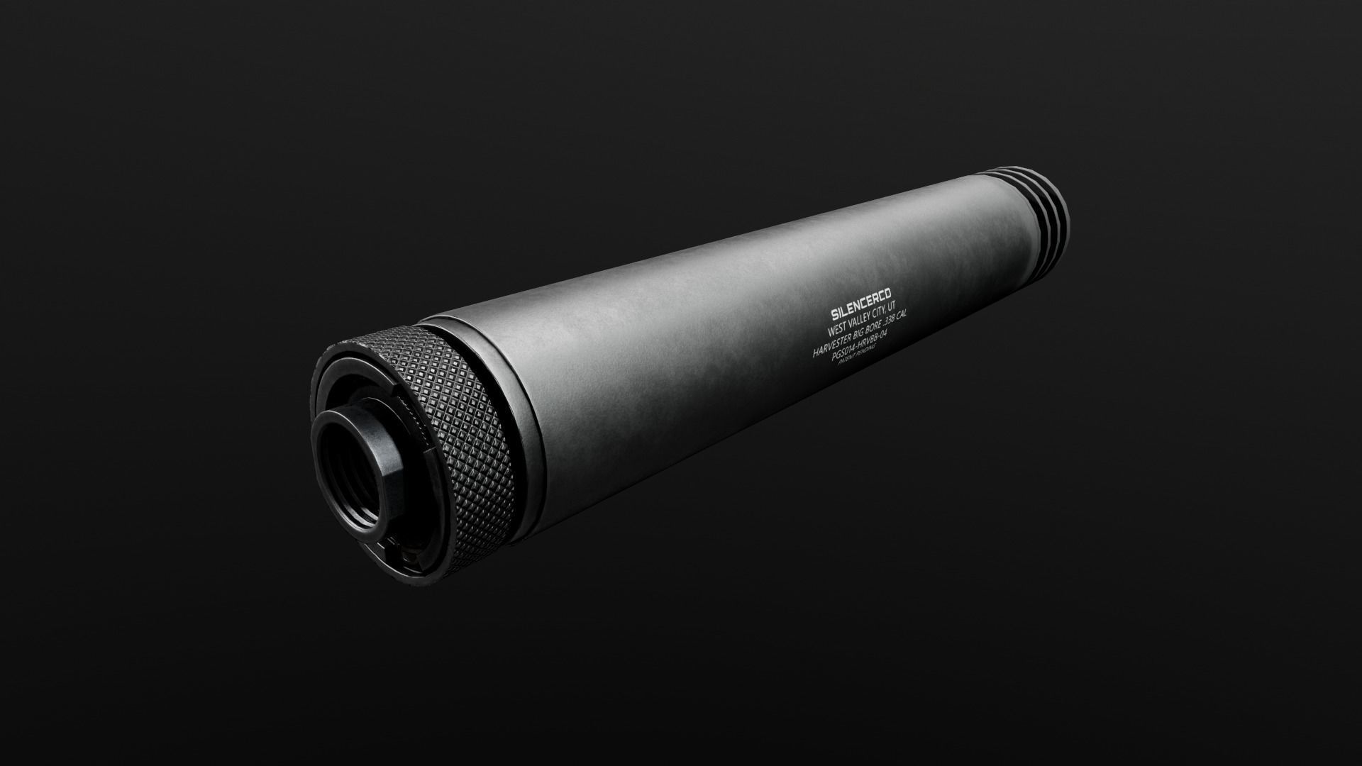 SilencerCo Harvester 338 Suppressor and ASR Muzzle Brake Low-poly 3D model_19