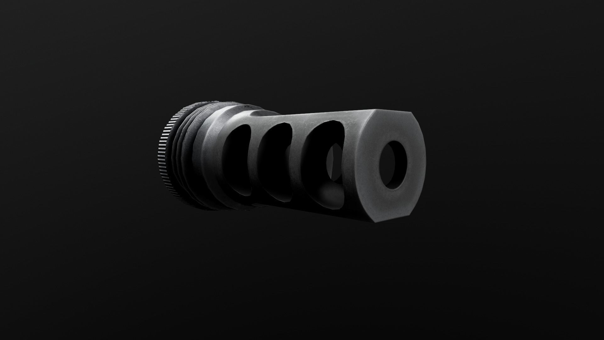 SilencerCo Harvester 338 Suppressor and ASR Muzzle Brake Low-poly 3D model_4