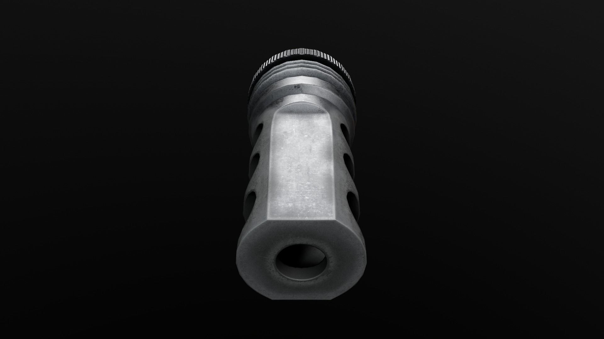 SilencerCo Harvester 338 Suppressor and ASR Muzzle Brake Low-poly 3D model_5