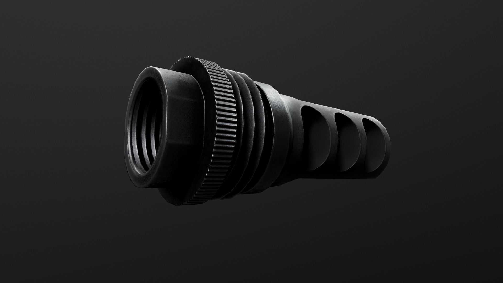 SilencerCo Harvester 338 Suppressor and ASR Muzzle Brake Low-poly 3D model_10