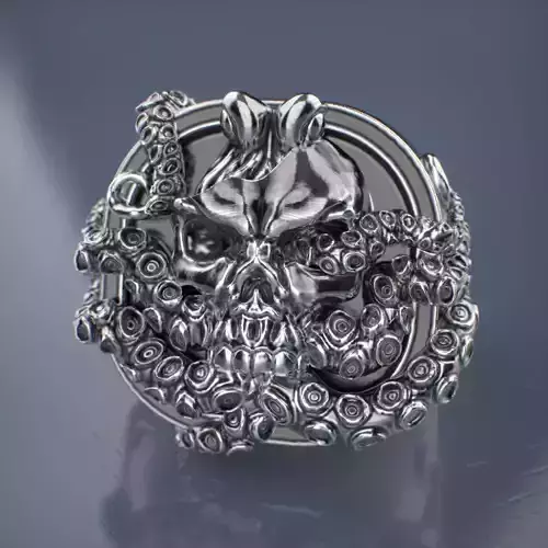 Skull Octopus Ring