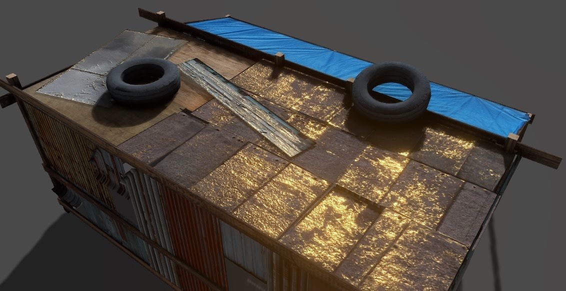 Lowpoly shanty houses Low-poly 3D model_12