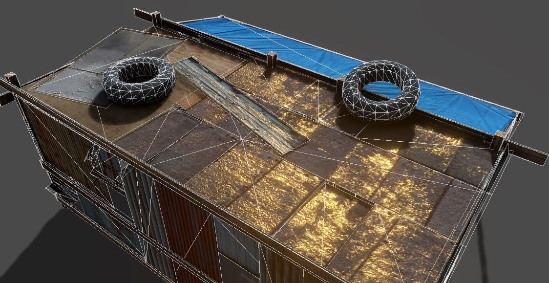 Lowpoly shanty houses Low-poly 3D model_13