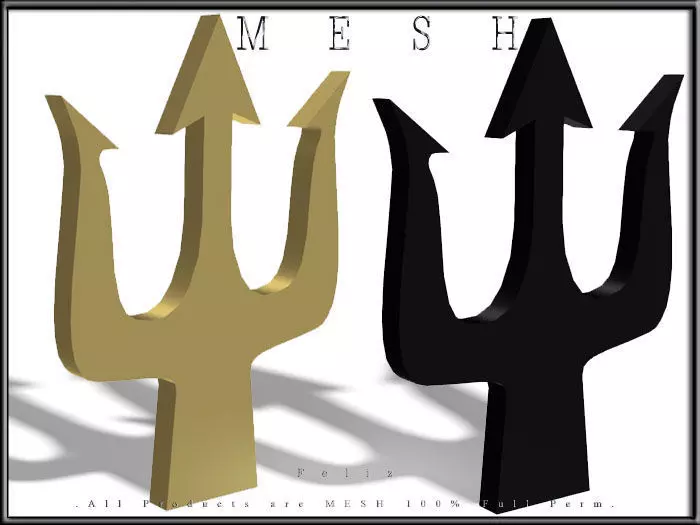 Halloween Demon Fork - Right and Left Low-poly 3D model