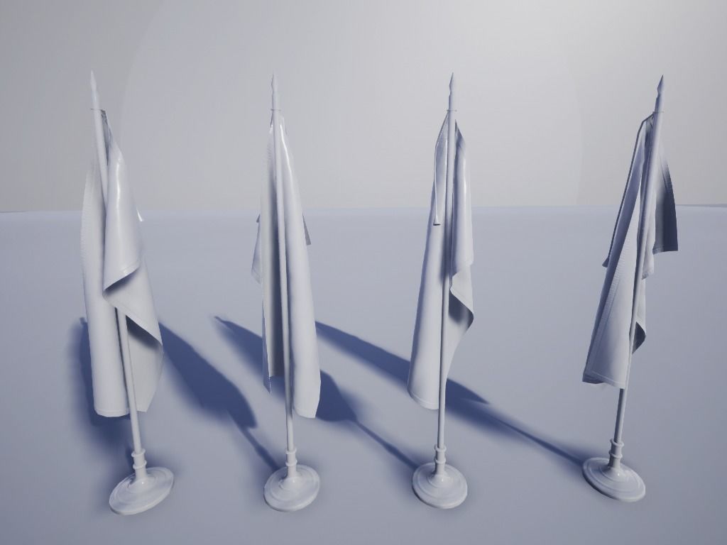 Flag USA American Low-poly 3D model_9