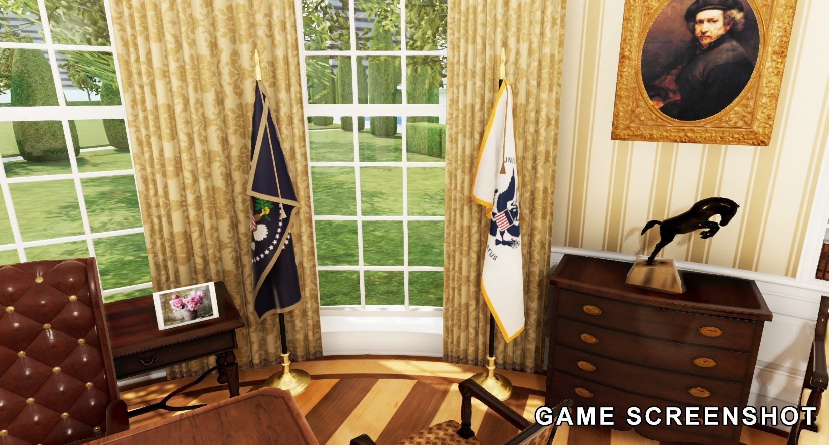 Flag USA American Low-poly 3D model_6