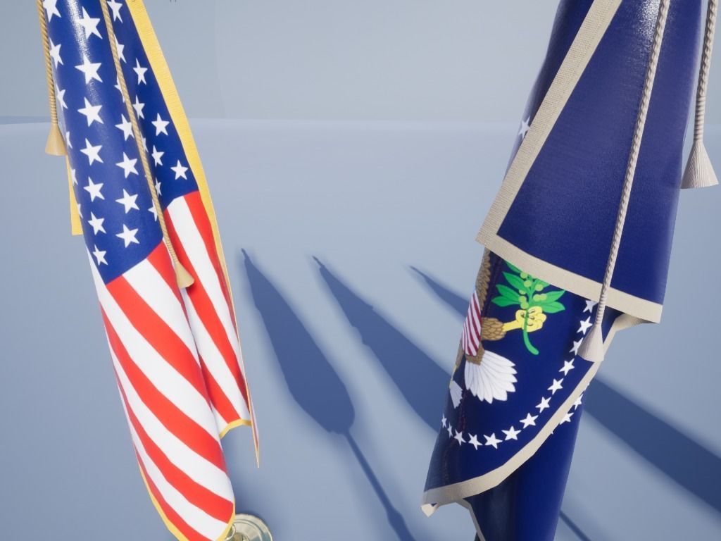 Flag USA American Low-poly 3D model_3