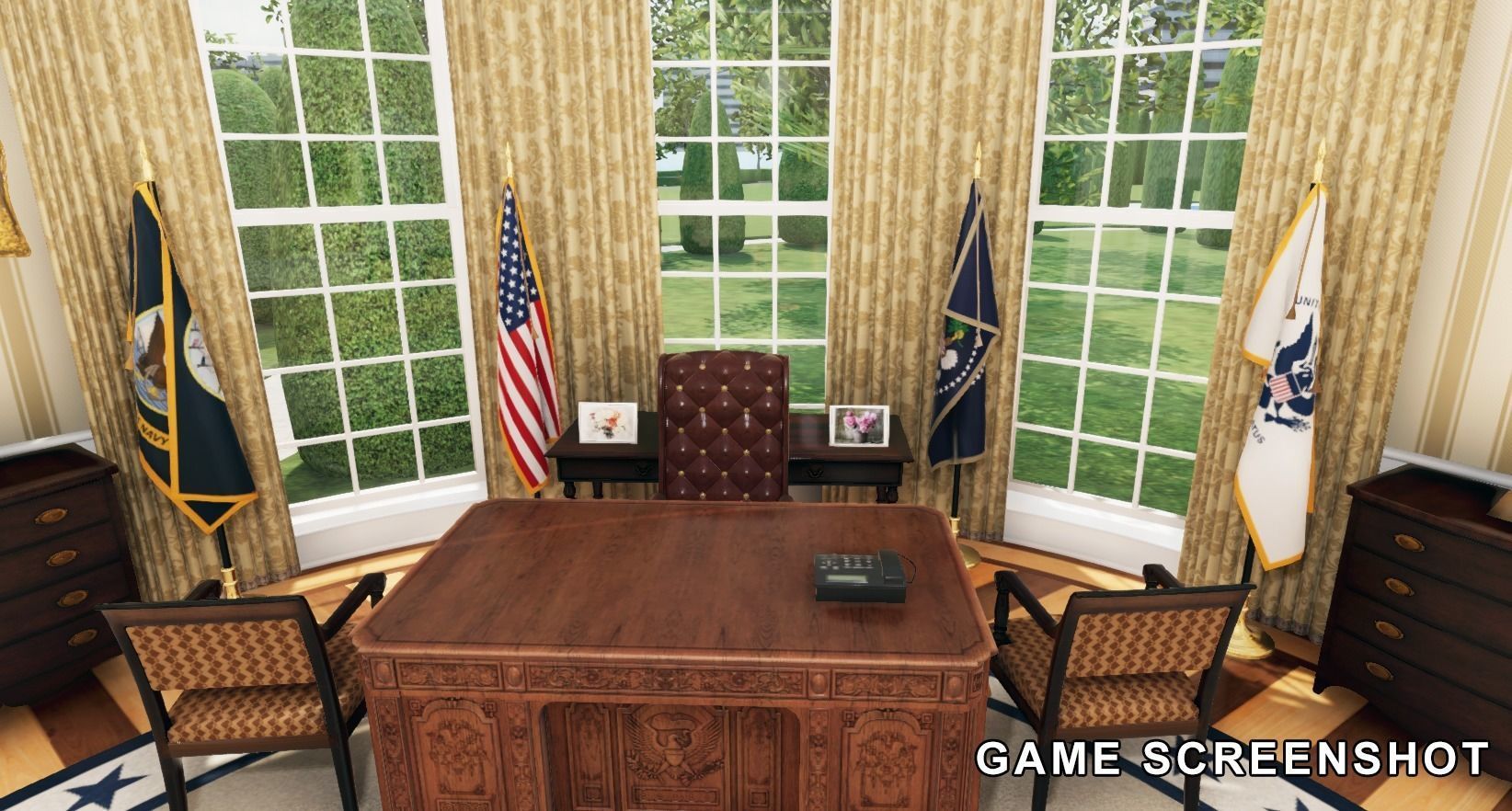 Flag USA American Low-poly 3D model_5