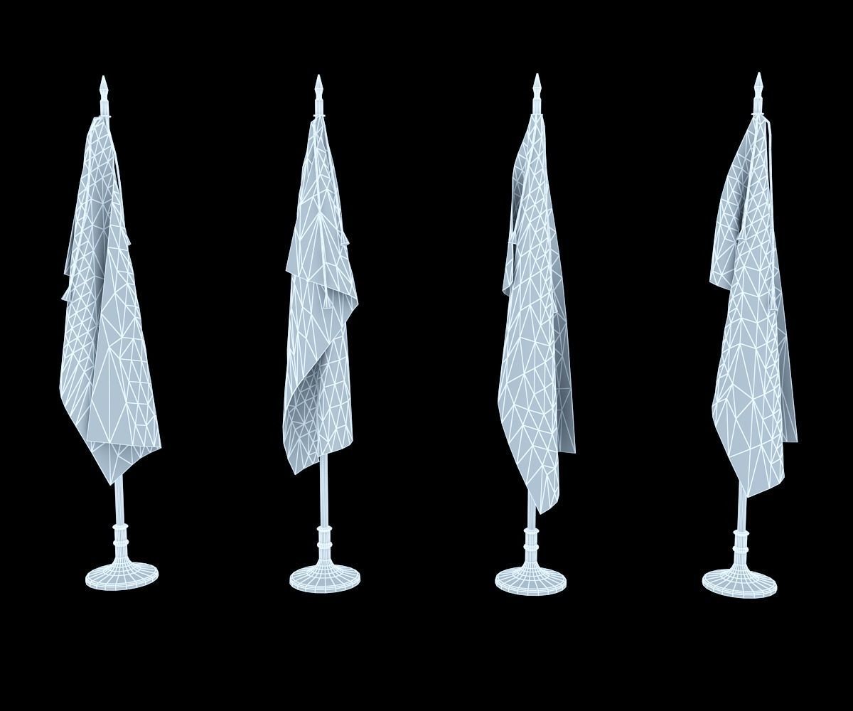 Flag USA American Low-poly 3D model_10