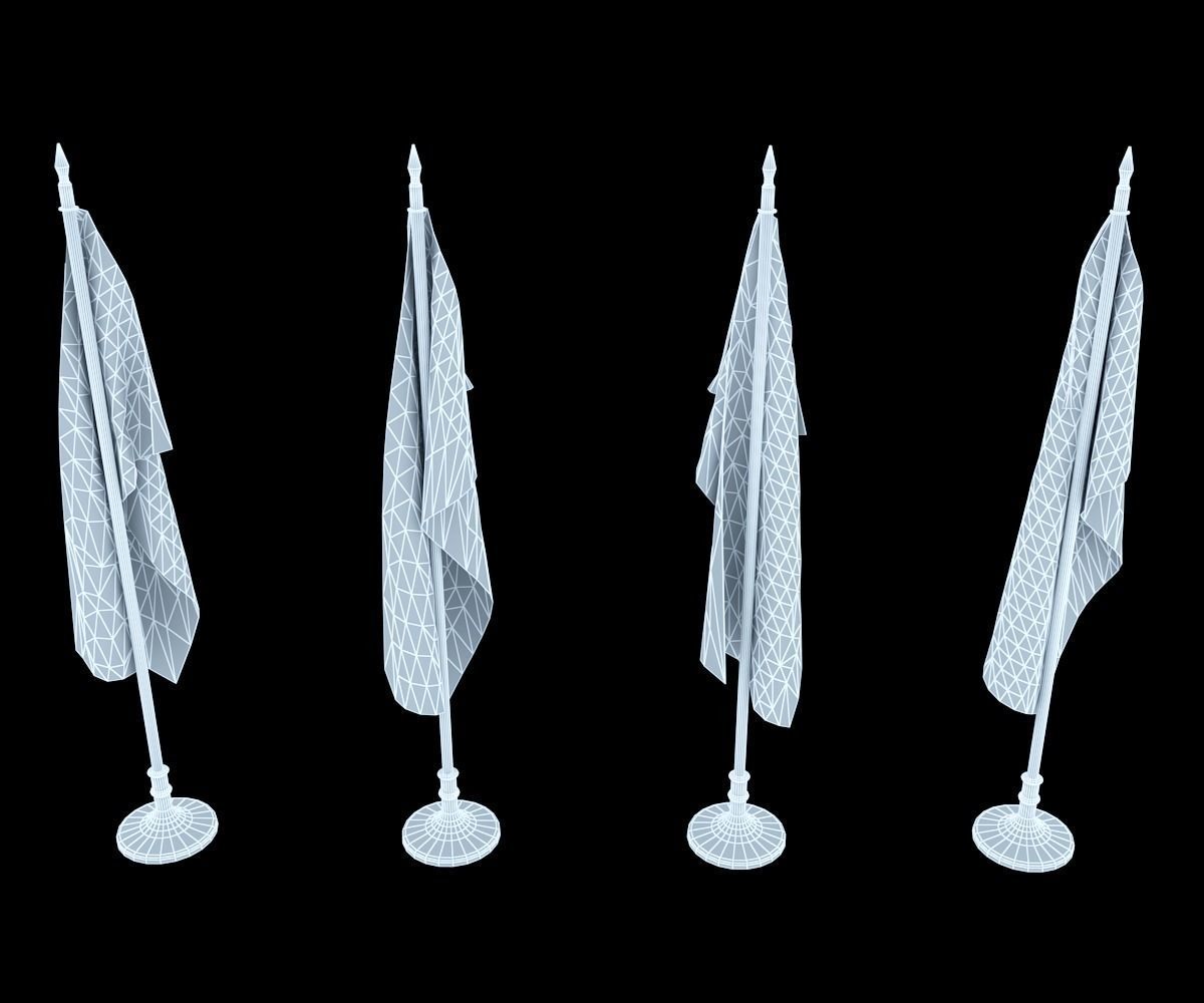 Flag USA American Low-poly 3D model_11