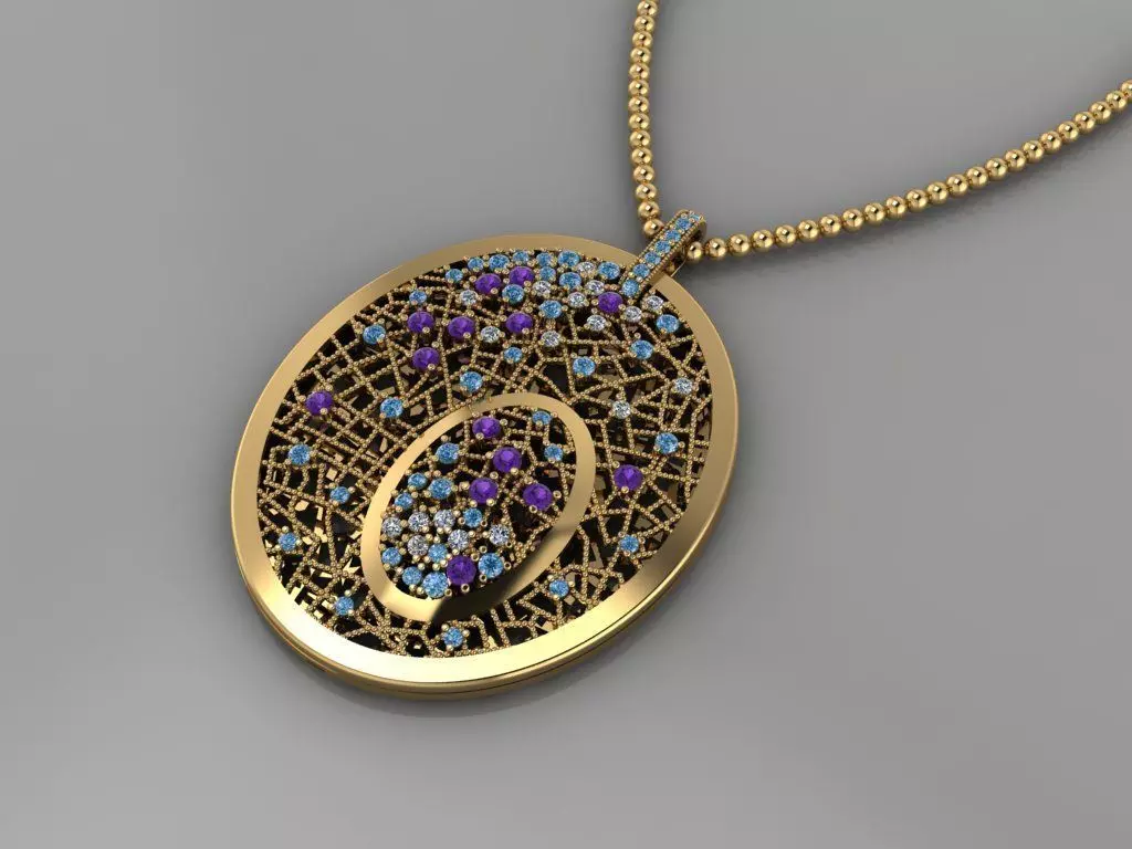 GC GOLD H191-Diamond NECKLACE 3D print model_0