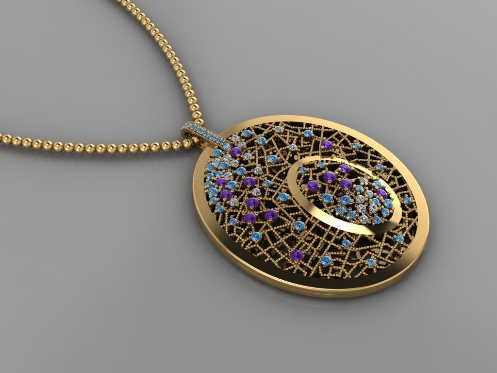 GC GOLD H191-Diamond NECKLACE 3D print model_2