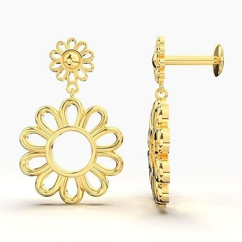 DAISY GOLD EARRING 3D print model