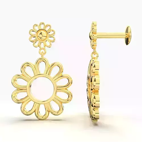 DAISY GOLD EARRING 3D print model