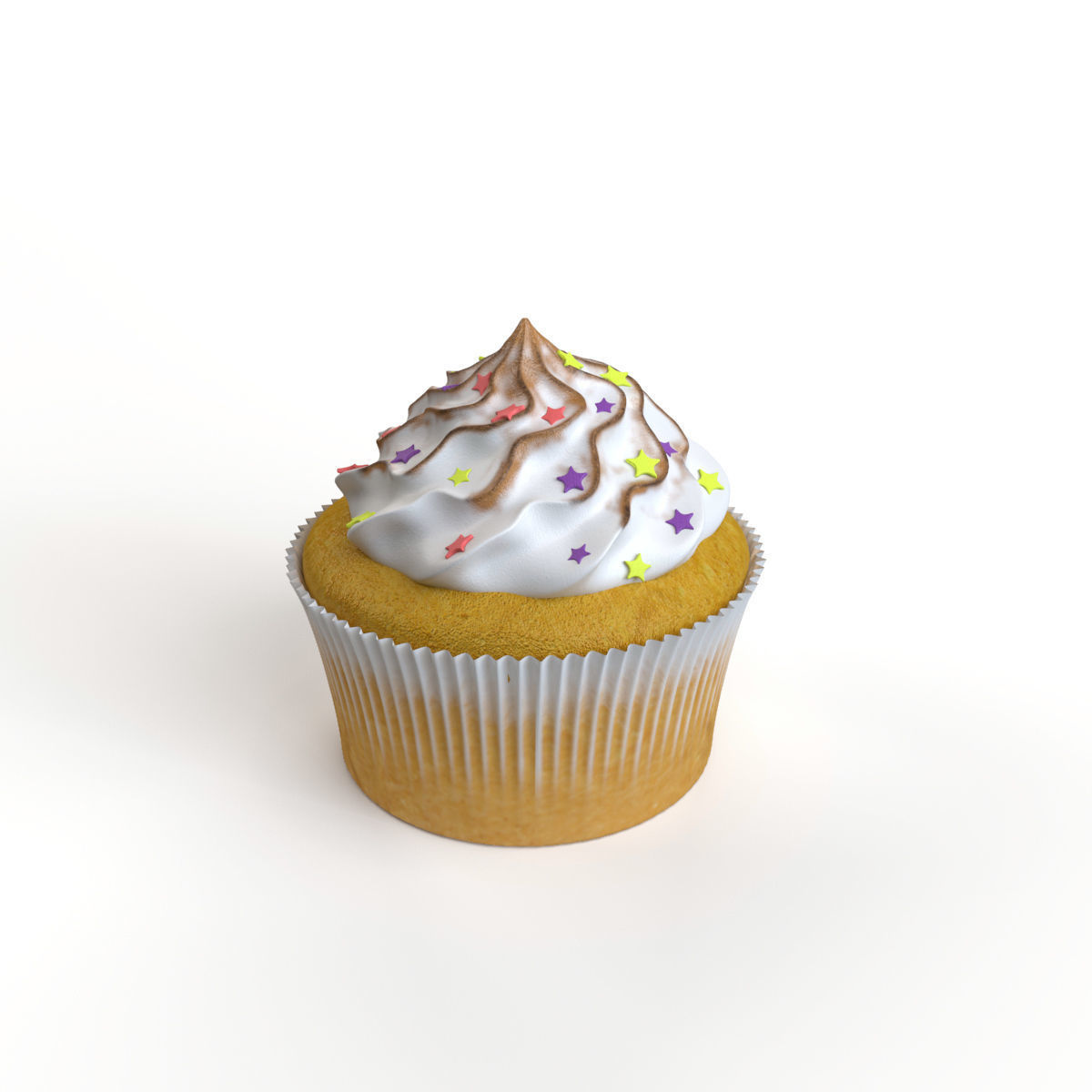 Cupcake with marshmallows 3D model_4