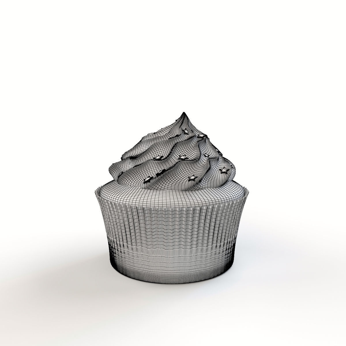 Cupcake with marshmallows 3D model_10