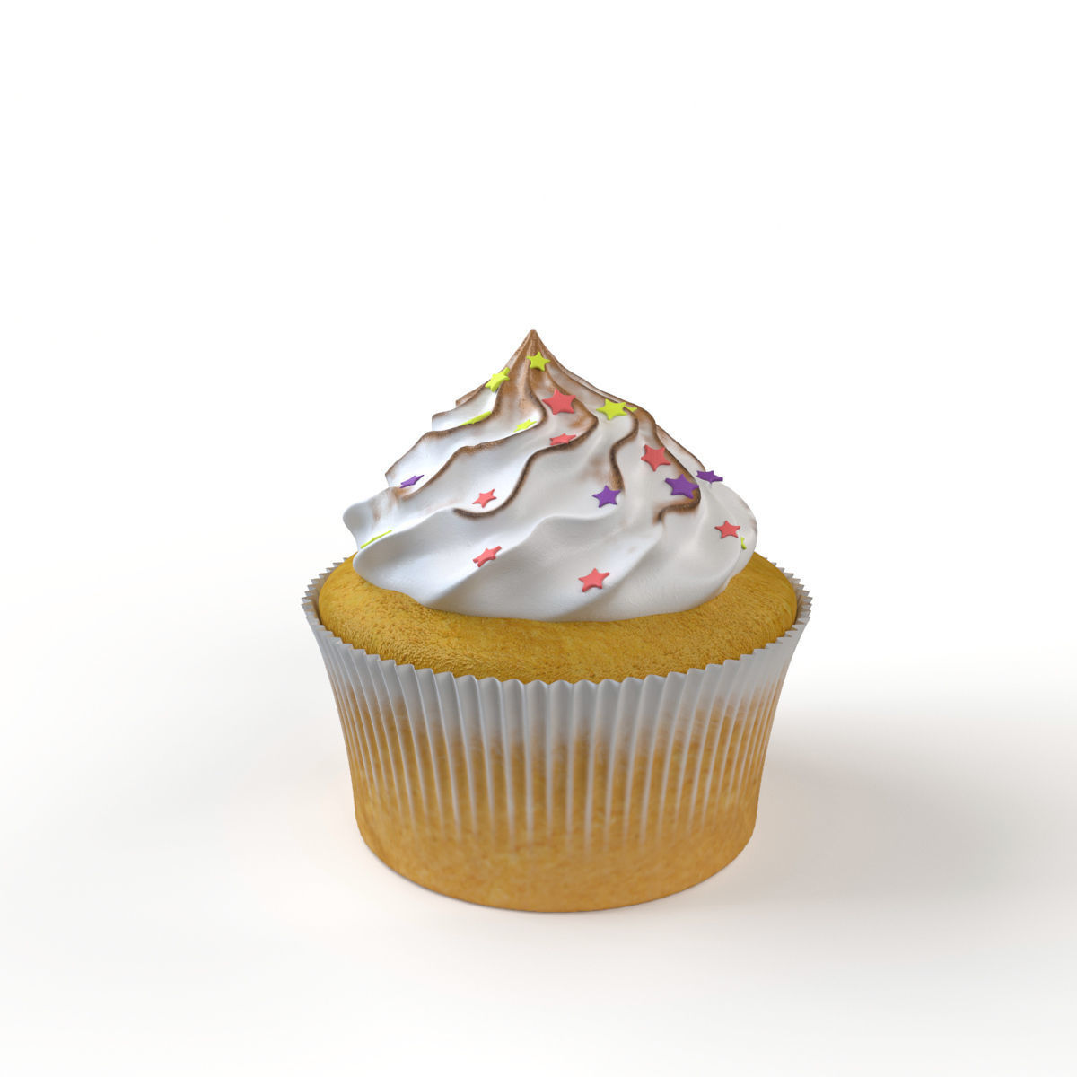 Cupcake with marshmallows 3D model_3