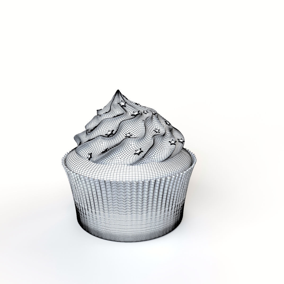 Cupcake with marshmallows 3D model_13