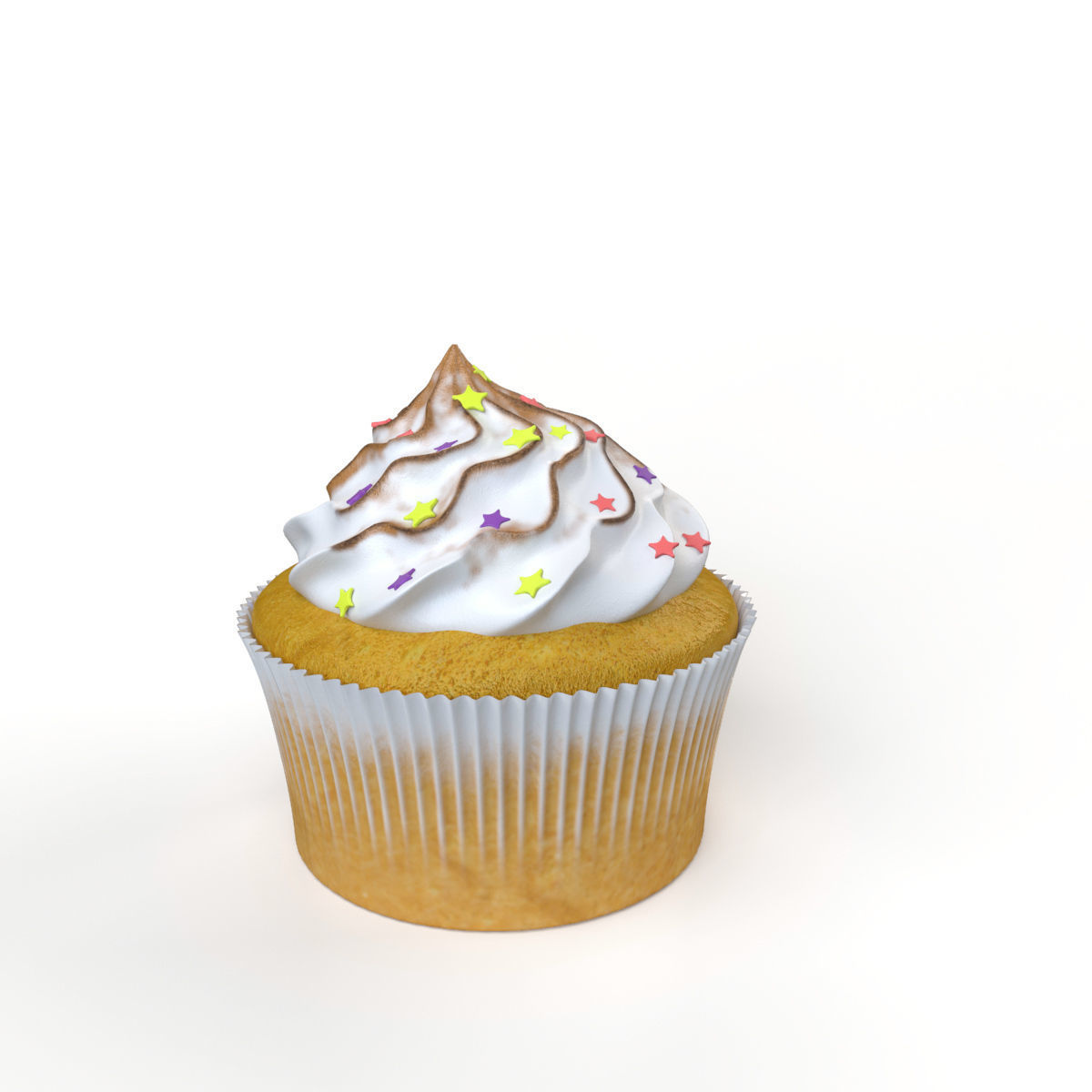 Cupcake with marshmallows 3D model_6