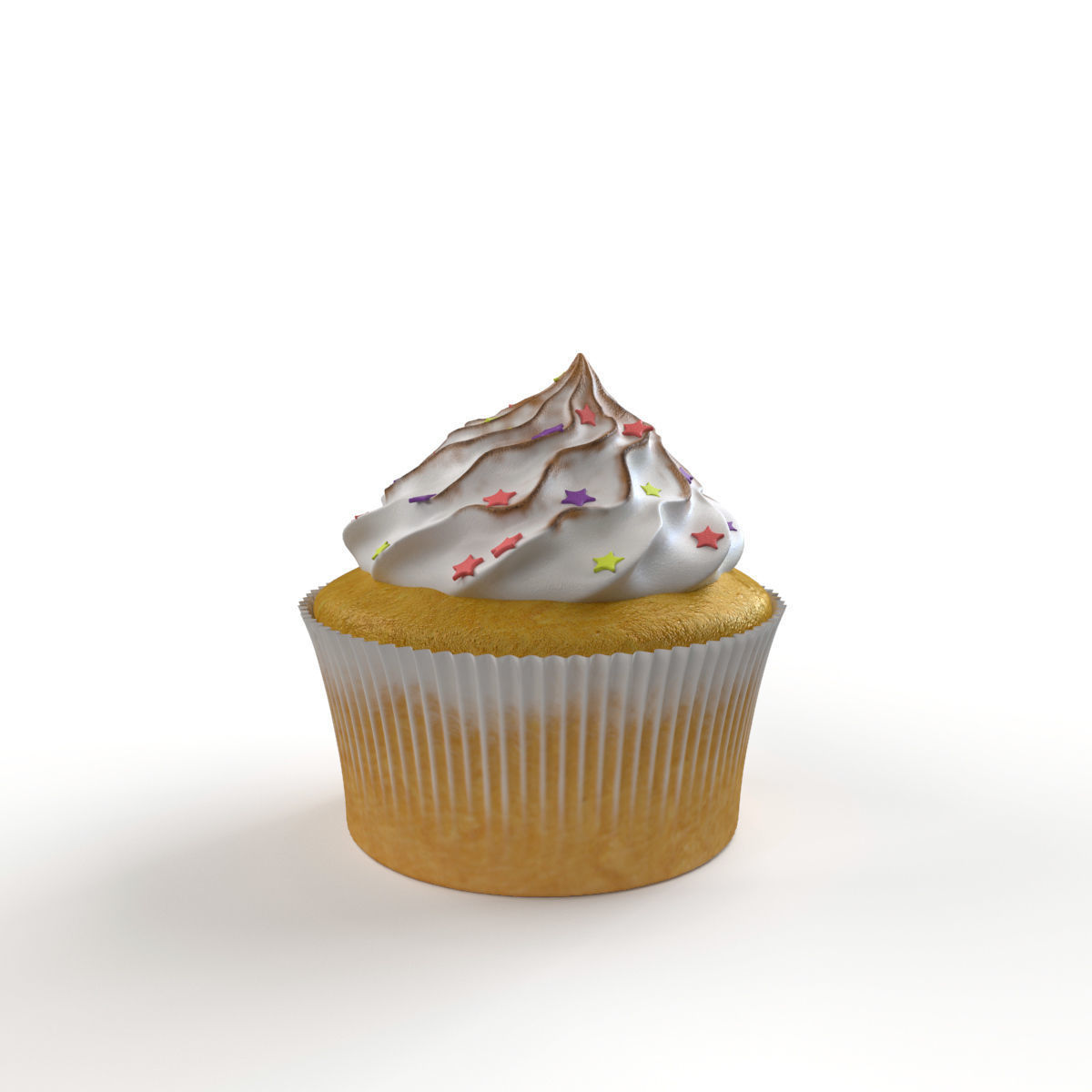 Cupcake with marshmallows 3D model_5