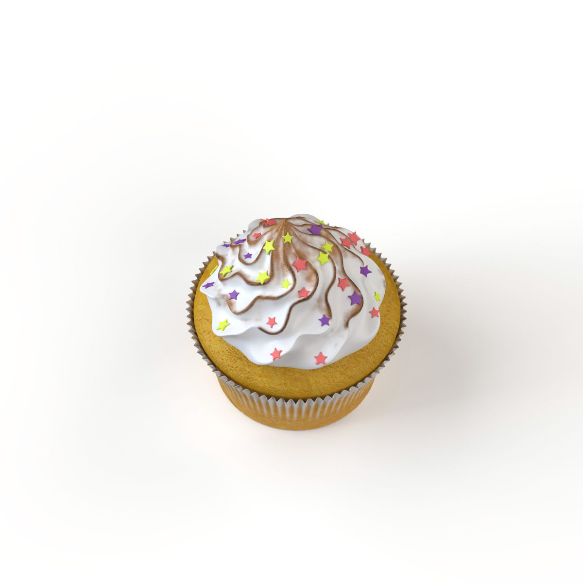 Cupcake with marshmallows 3D model_2
