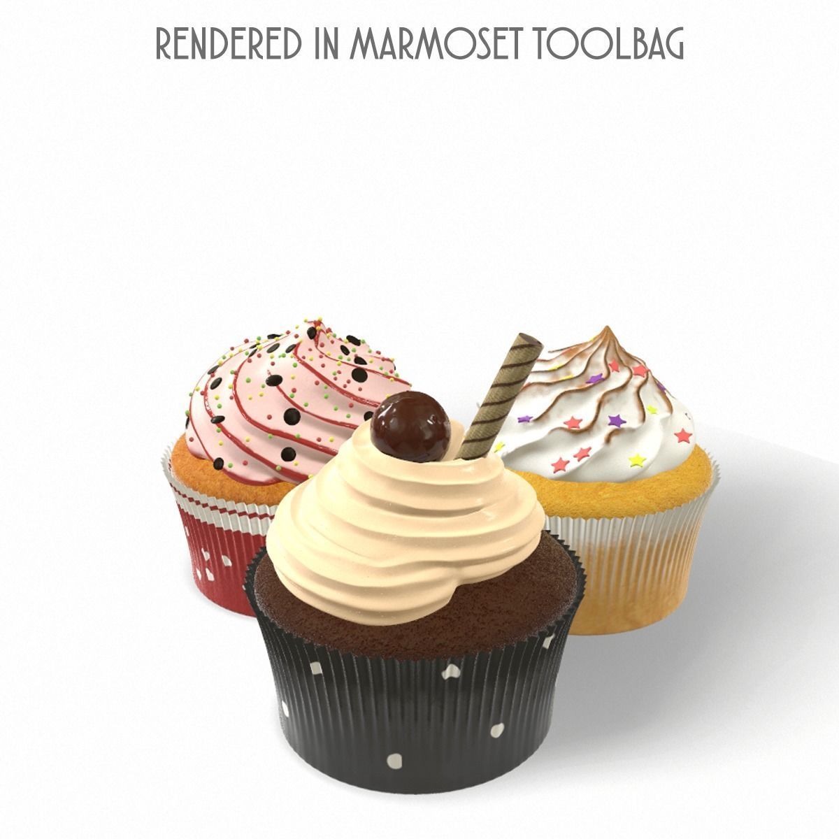 CupCake Set 3D Model Collection_11