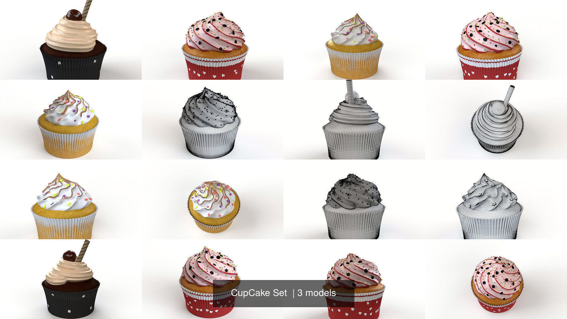 CupCake Set 3D Model Collection_4