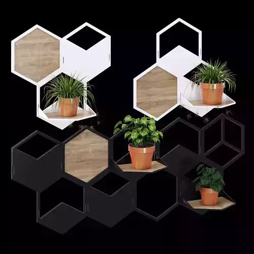 Holder hexagon wall shelf bedroom furniture sets home