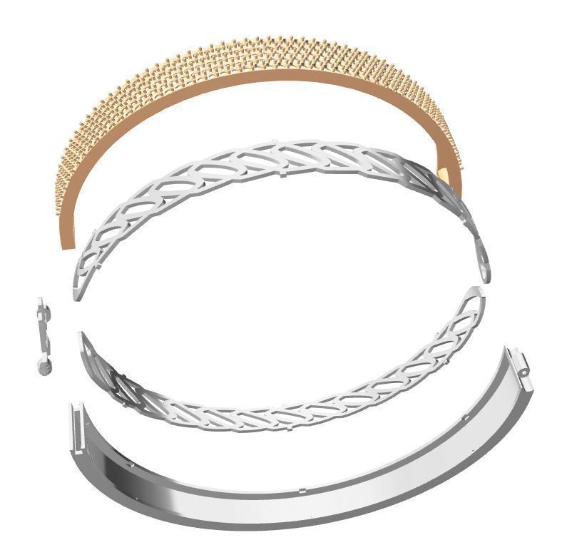 pave bracelet with 243 stones 3D print model_1