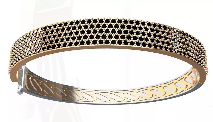 pave bracelet with 243 stones 3D print model_0