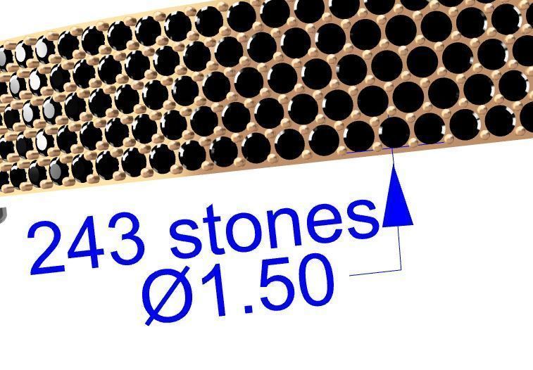 pave bracelet with 243 stones 3D print model_2