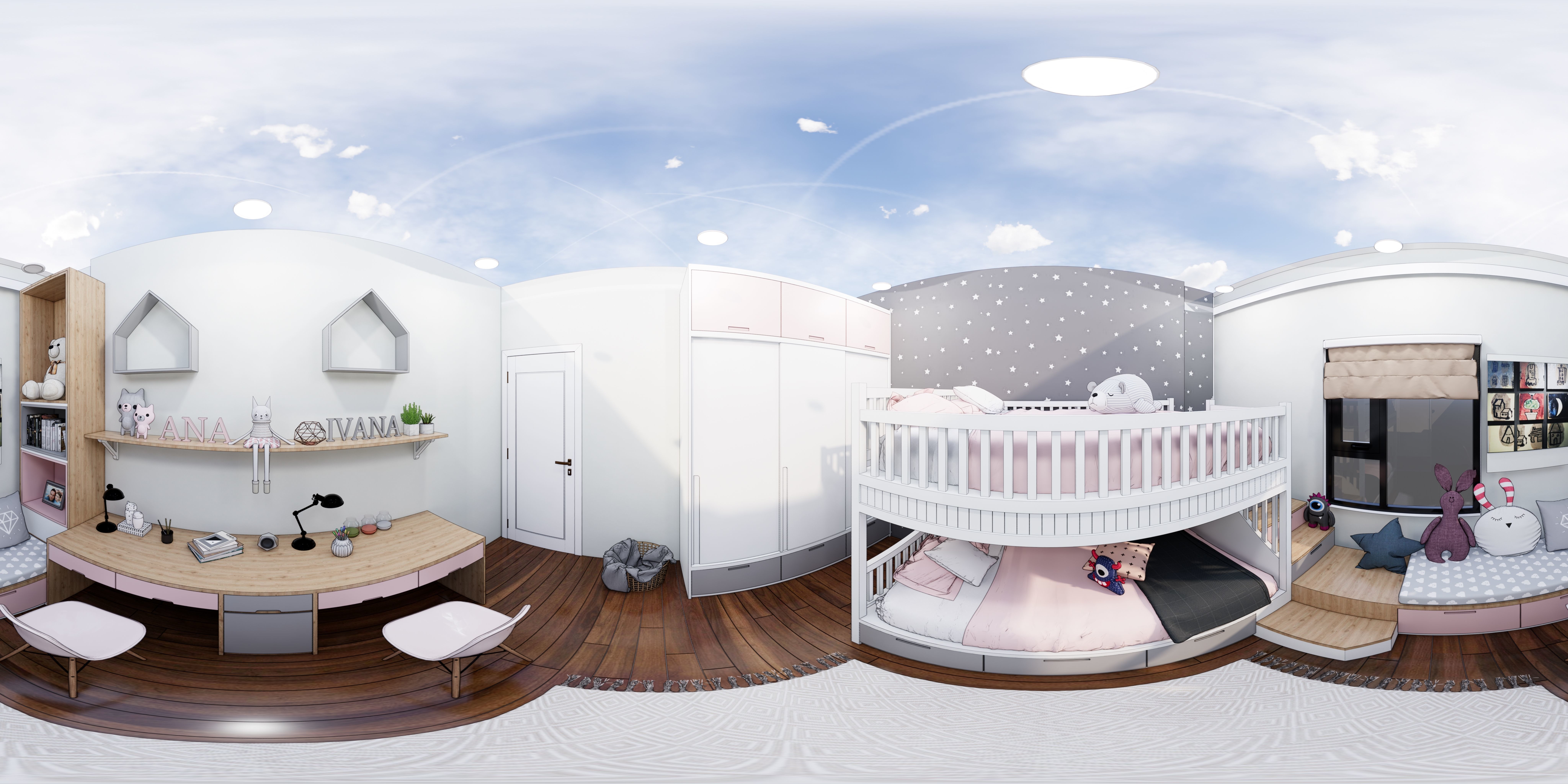 modern kids child room 3d Low-poly 3D model_6