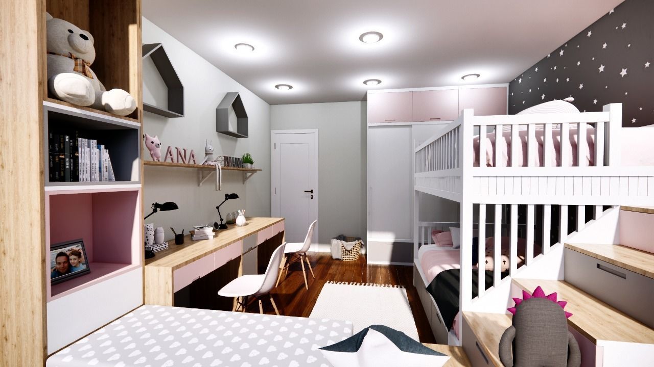 modern kids child room 3d Low-poly 3D model_3
