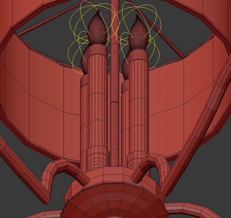 Hudson light chrome chandelier with shades 3D model_6