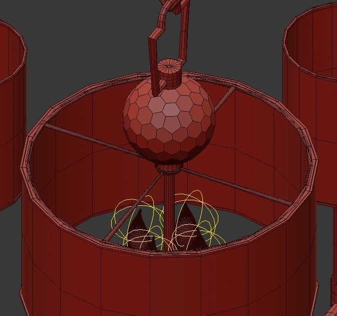 Hudson light chrome chandelier with shades 3D model_8