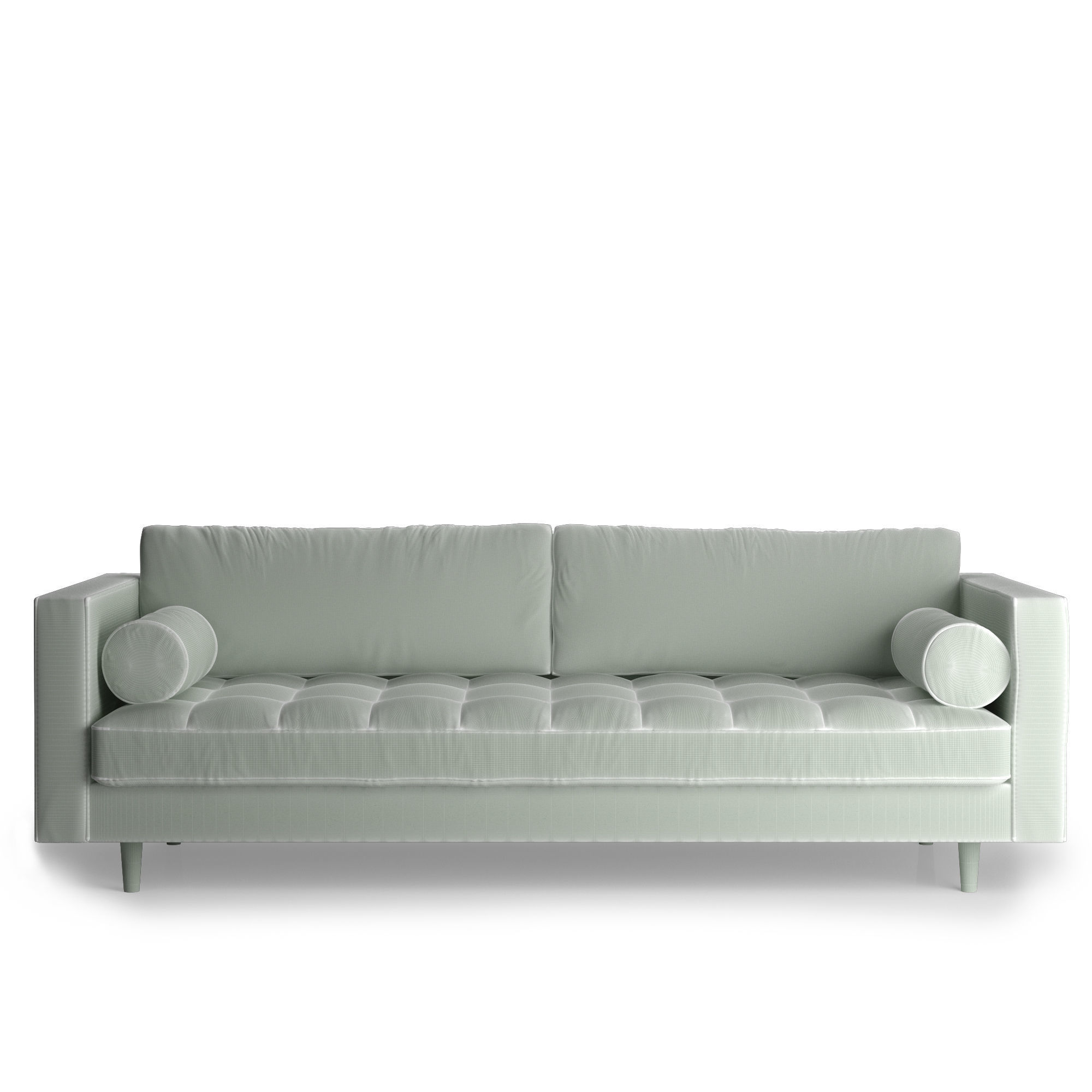 Scott 3 Seater Sofa Cotton Velvet 3D model_3