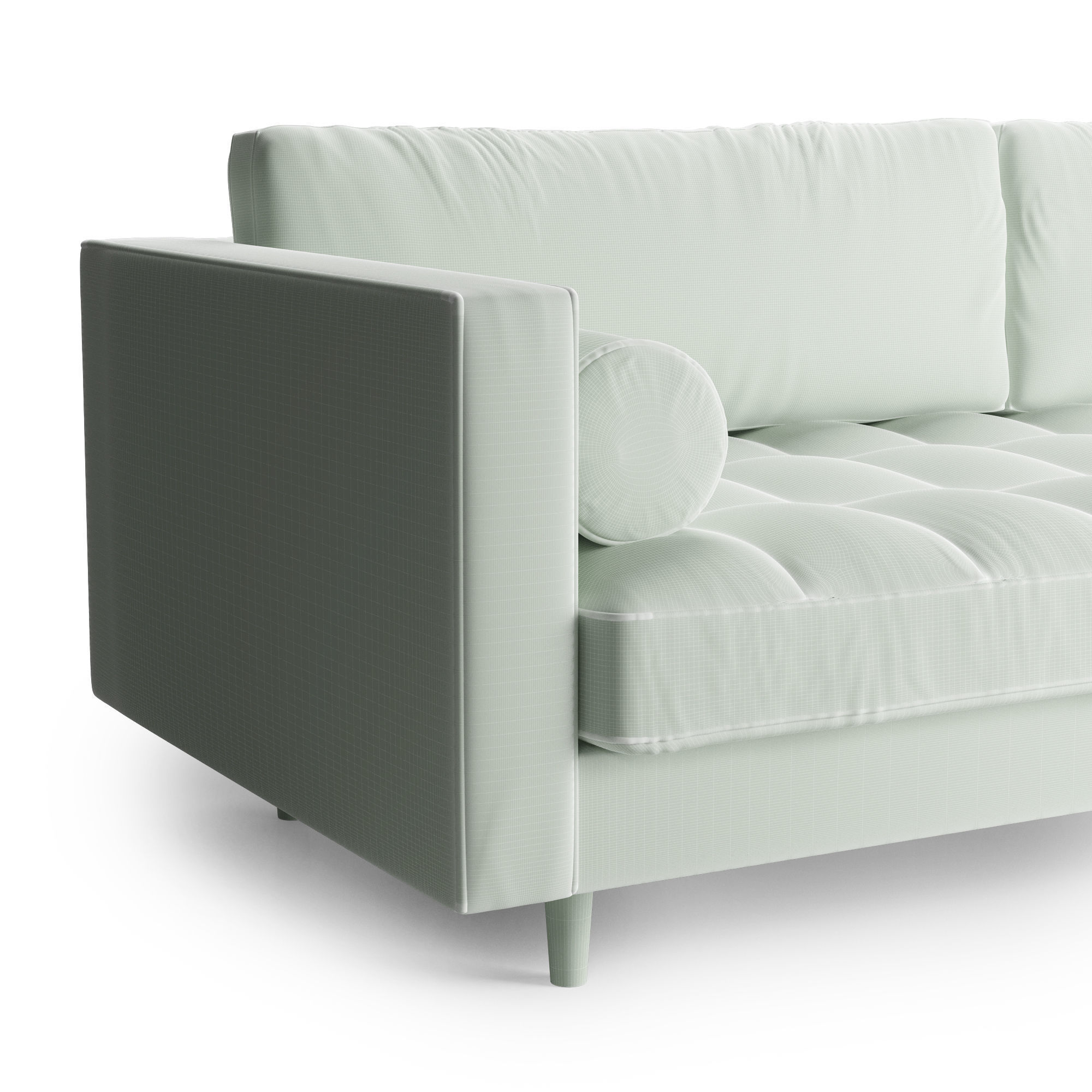 Scott 3 Seater Sofa Cotton Velvet 3D model_4
