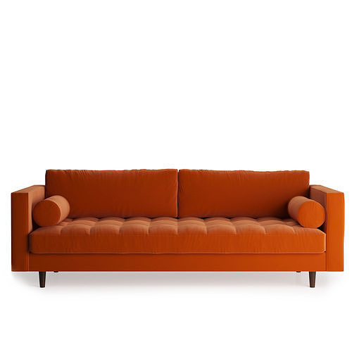 Scott 3 Seater Sofa Cotton Velvet 3D model