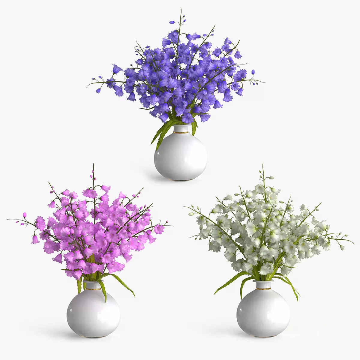 Campanula Bouquet 3D model_0