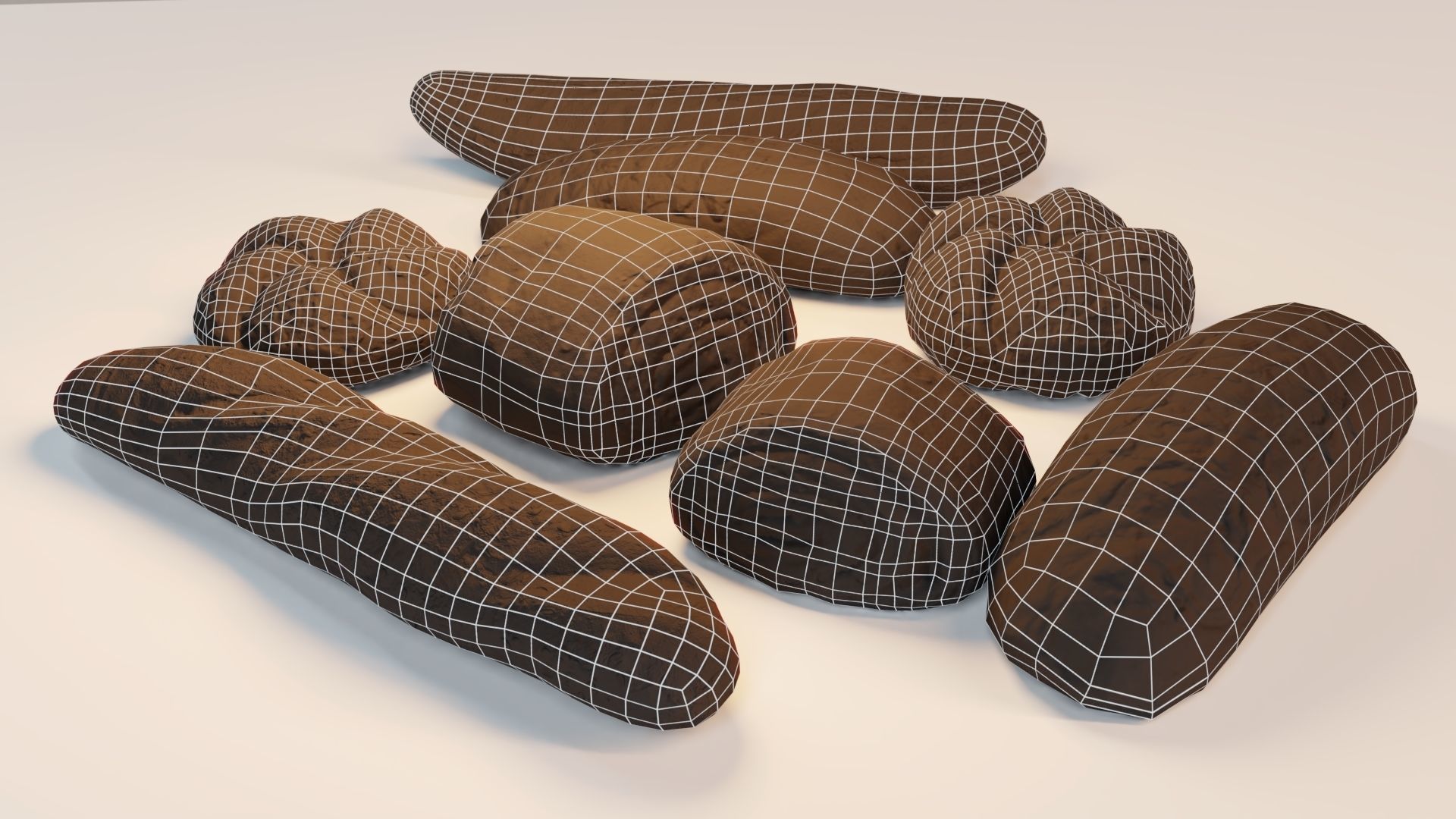 PBR Bakery Pastries Low-poly 3D model_7
