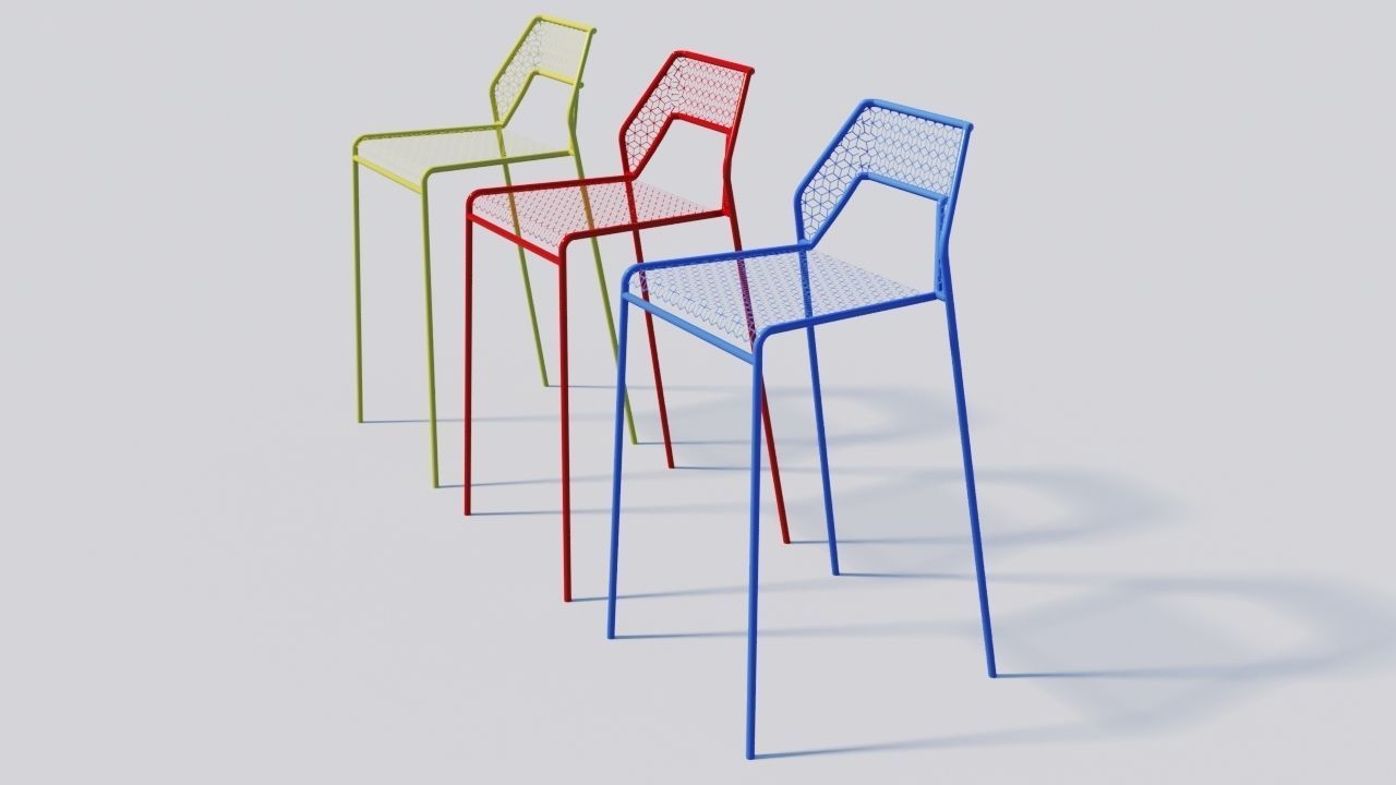 Cafe bar stool Free 3D model_1