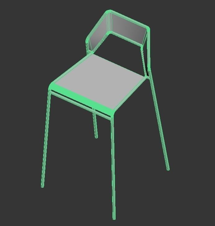 Cafe bar stool Free 3D model_2