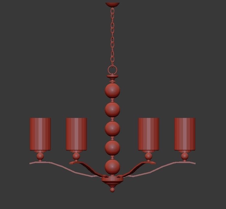 ENGLEHORN chandelier with four candle holders 3D model_6