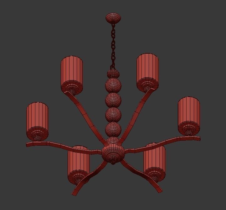 ENGLEHORN chandelier with four candle holders 3D model_3