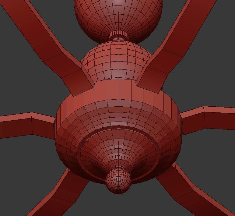 ENGLEHORN chandelier with four candle holders 3D model_5