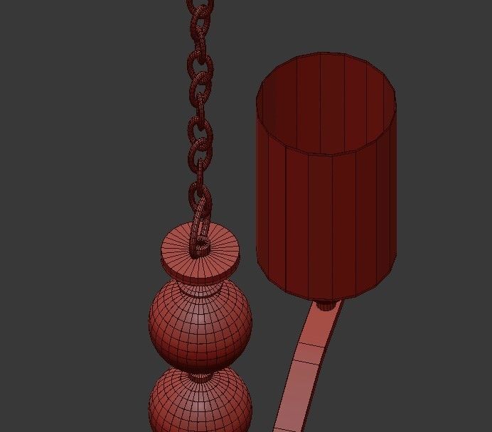 ENGLEHORN chandelier with four candle holders 3D model_8